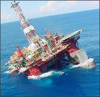 Image of damaged oil rig