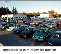 Image of repossessed cars ready for auction