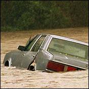 Image of car under water